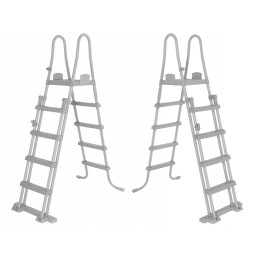 Bestway saugios, neslidžios metalinės baseino kopėčios 132cm 58332