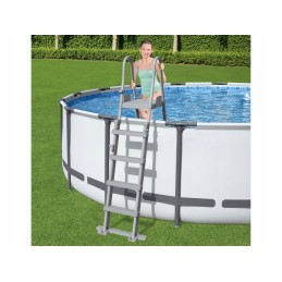 Bestway saugios, neslidžios metalinės baseino kopėčios 132cm 58332