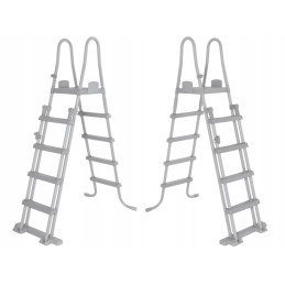 Bestway saugios, neslidžios metalinės baseino kopėčios 132cm 58332