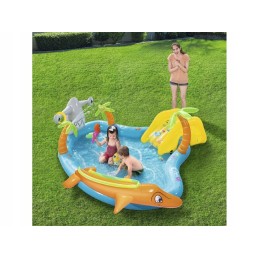 Bestway pripučiamų vandens žaidimų aikštelės komplektas, vaikiškas baseinas su čiuožykla