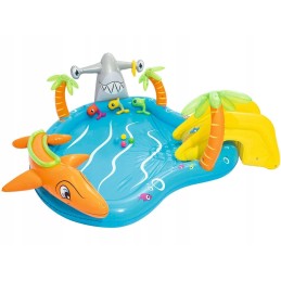 Bestway pripučiamų vandens žaidimų aikštelės komplektas, vaikiškas baseinas su čiuožykla