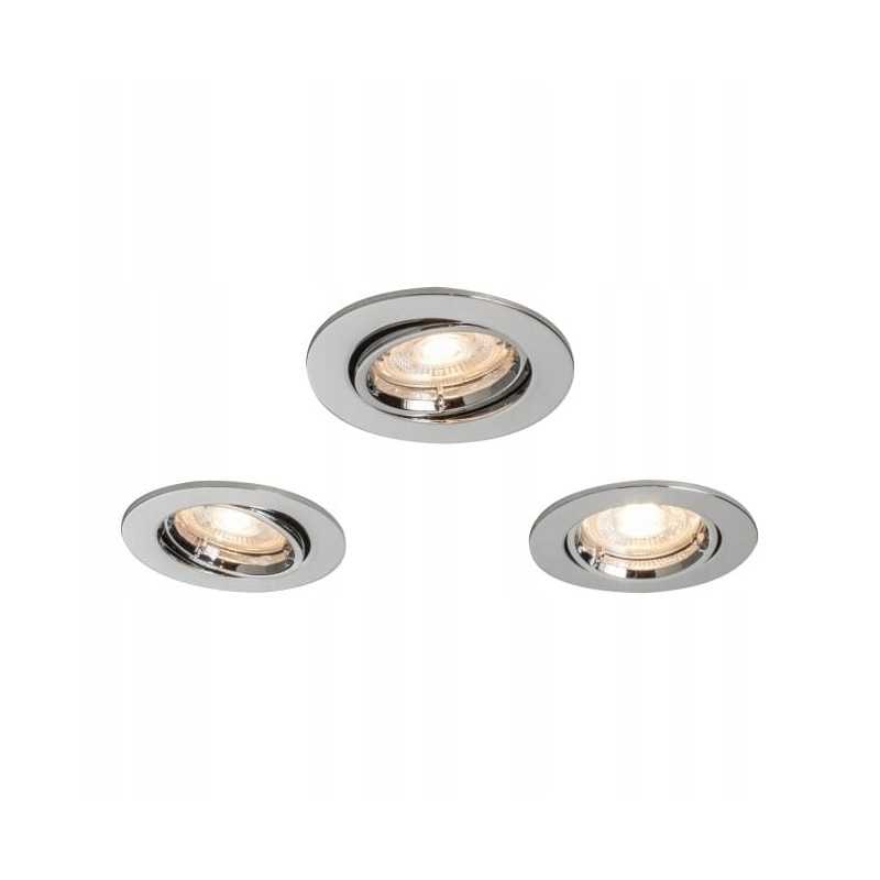 Apvalios kilpelės spalvos caius gu10 chromas 3 vnt