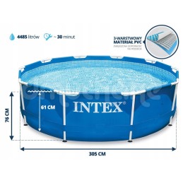 Terasest aiabassein 305 x 76 cm intex 28200