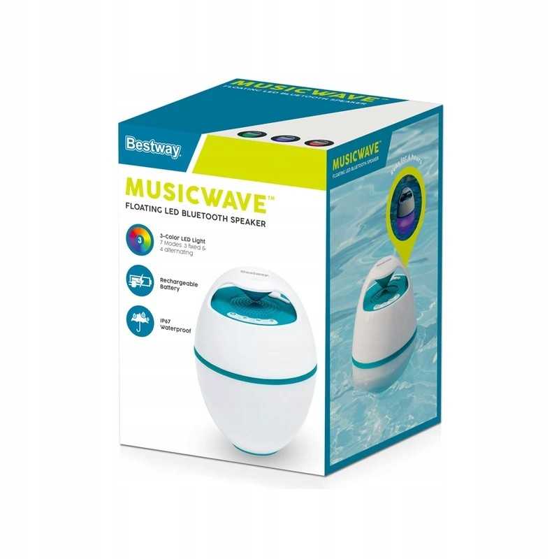 Bestway plaukiojantis musicwave garsiakalbis su Bluetooth ir LED lempute 58700