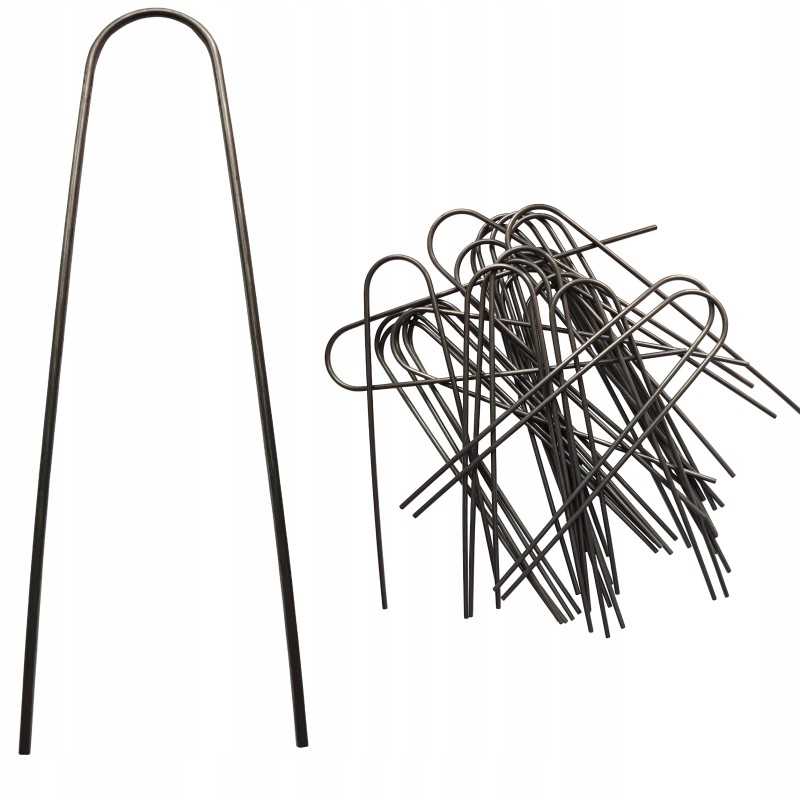 Metaliniai smeigtukai įvairių tipų agrotekstilei, agrotekstilei ir geotekstilei tvirtinti prie žemės, taip pat smeigtukai kurmių