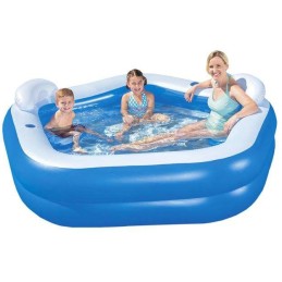 Apvalus pripučiamas baseinas su atlošais 213x206cm bestway 54153