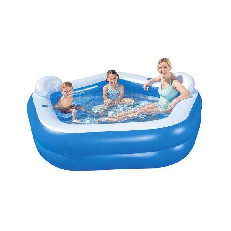 Apvalus pripučiamas baseinas su atlošais 213x206cm bestway 54153