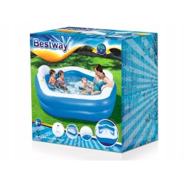 Apvalus pripučiamas baseinas su atlošais 213x206cm bestway 54153