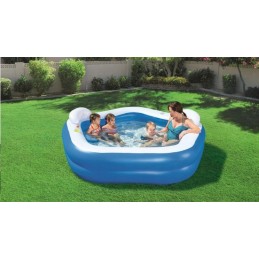 Apvalus pripučiamas baseinas su atlošais 213x206cm bestway 54153