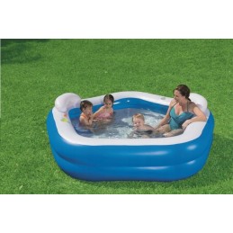 Apvalus pripučiamas baseinas su atlošais 213x206cm bestway 54153
