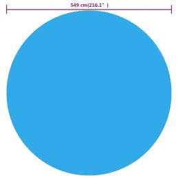 Brezentas apvaliam baseinui, 549 cm, visiškai mėlynas