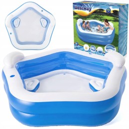 Pripučiamas baseinas šeimai 213x206cm bestway 2 sėdynės 2 pagalvėlės 54153