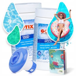 Chlortix baseinui multi 1kg chlortix šokas 1kg gotix rinkinys baseinui