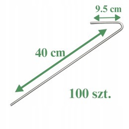 Inkarai smeigtukai vikšrai tvirtinimui geokratas geo tinklelis palapinė 40cm 100vnt
