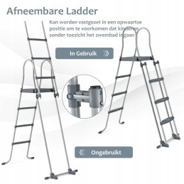 Kopėčios antžeminiam baseinui 130x70x178cm