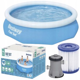 Sodo plėtimosi baseinas su siurbliu 305x76 cm didelis bestway