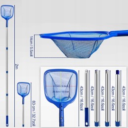 Nusileidimo tinklas 83 200 cm selektorinis tinklas teleskopinis baseino valymas