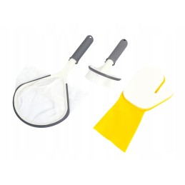 Sūkurinės vonios valymo rinkinys, šepetys, pirštinė ir sietelis