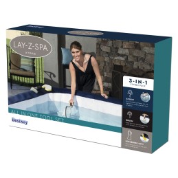 Sūkurinės vonios valymo rinkinys, šepetys, pirštinė ir sietelis