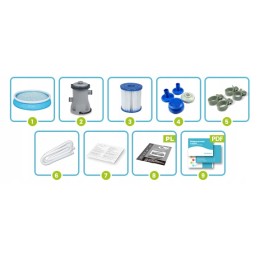 Išsiplečiantis sodo baseinas 366x76 bestway siurblys 9in1