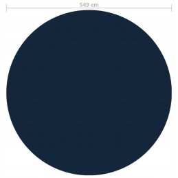 Plaukiojanti pilnai dengianti saulės folija baseinui, 549 cm, juoda ir mėlyna