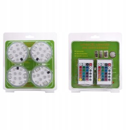 4 x LED baseino apšvietimas, 4 x nuotolinio valdymo pultas