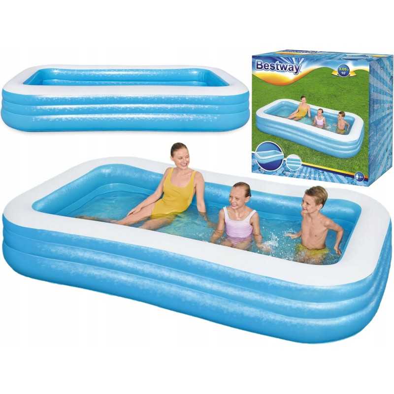 Bestway didelis stačiakampis sodo baseinas vaikams 305x183x56cm