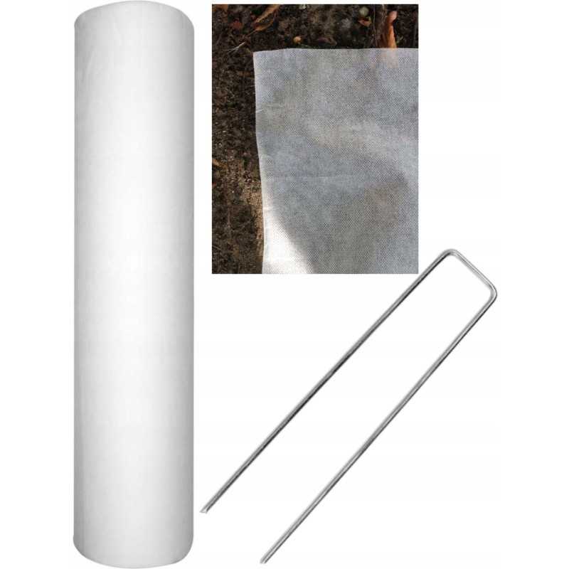 Agrotekstilė 50g 50m + metaliniai kaiščiai 100vnt.