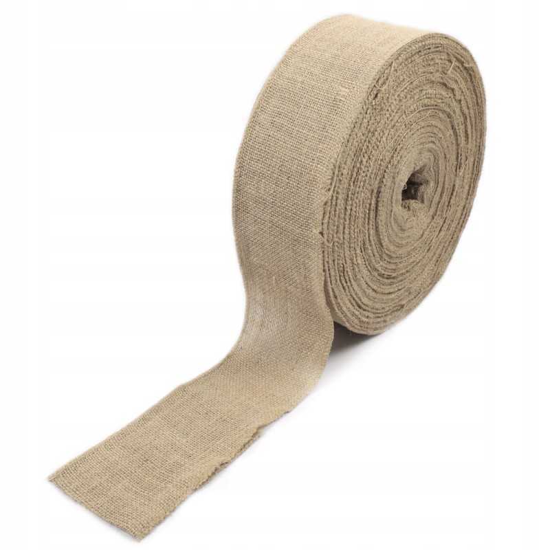 Džiuto audinys, natūralus džiutas, 10 cm metrais, apipjaustytas dekoratyviniais krašteliais