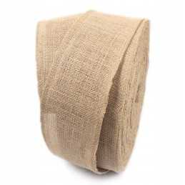 Džiuto audinys, natūralus džiutas, 10 cm metrais, apipjaustytas dekoratyviniais krašteliais