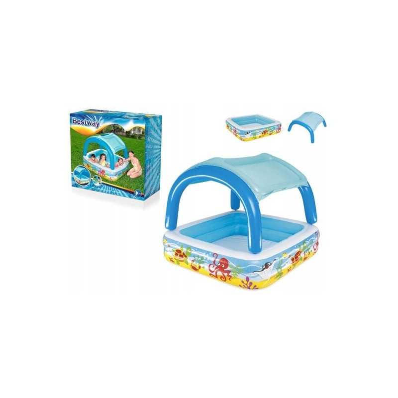 Vaikiškas pripučiamas baseinas su stogu 140 x 140 x 114 cm bestway 52192