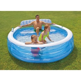 Intex pripučiamas baseinas su suoliuku 229 x 218 x 79 cm