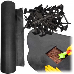 Agrotekstilė, juodas sodo neaustinis audinys nuo piktžolių, 50g UV, 0,8x100 m + kaiščiai