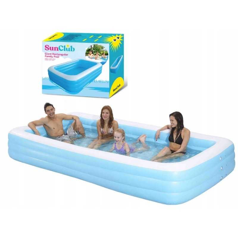 Didelis stačiakampis šeimos baseinas 305x183 saulės klubas
