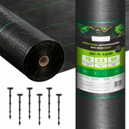 ⭐Agrotekstilė agrotekstilės piktžolės 70g juodas kilimėlis 0,8x50m UV 3% tvirti inkarai⭐