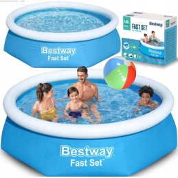 Bestway apvalus pripučiamas sodo baseinas, 183 cm, nemokamas pripučiamas kamuolys