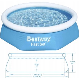 Bestway apvalus pripučiamas sodo baseinas, 183 cm, nemokamas pripučiamas kamuolys