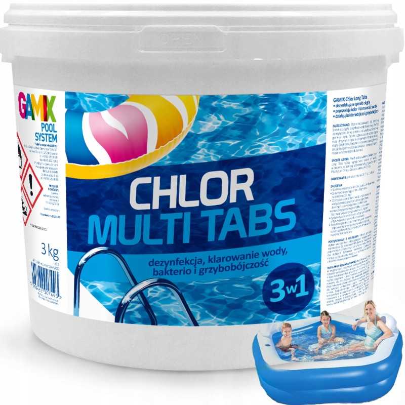 Baseino chemikalai chloro tabletės multi tabs 3in1 5kg gamix 200g x 25vnt