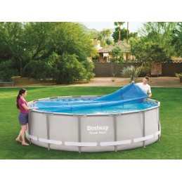 Tvirtas saulės burbulo folijos dangtis baseinui 549 cm bestway 58173