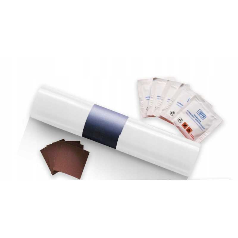 Vasarinis komplektas brezentų taisymui 220x32 cm, baltas