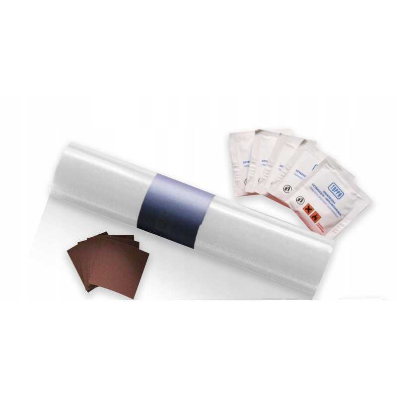 Rinkinys 220x32 cm brezentų taisymui, skaidrus