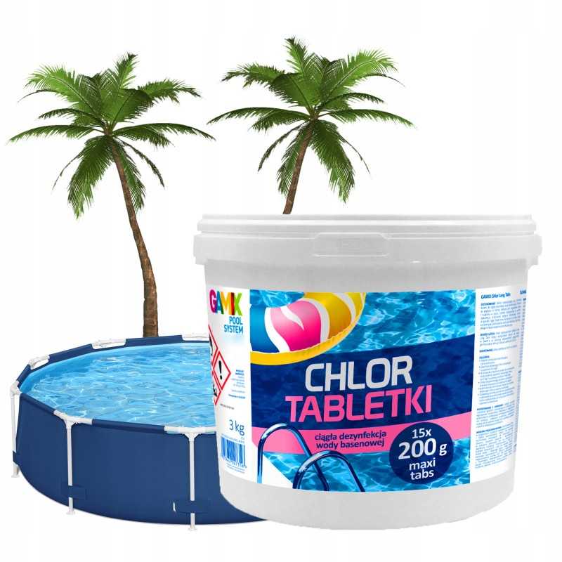 Gamix multichlorine plaukimo baseino ilgiems skirtukams ilgo veikimo tabletės 25x200g 5kg
