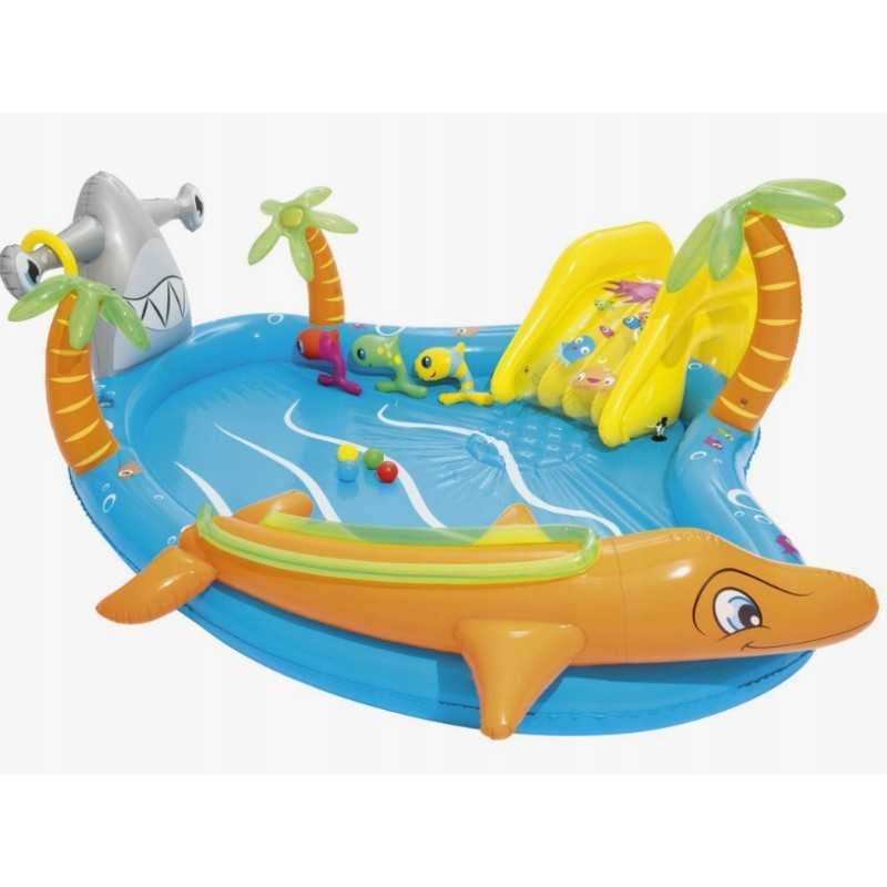 Pripučiama čiuožykla su baseino vandens žaidimų aikštele 280 x 257 x 87 cm žvėrys