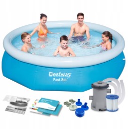 Išplečiamasis sodo baseinas 305x76 bestway 9in1 komplektas
