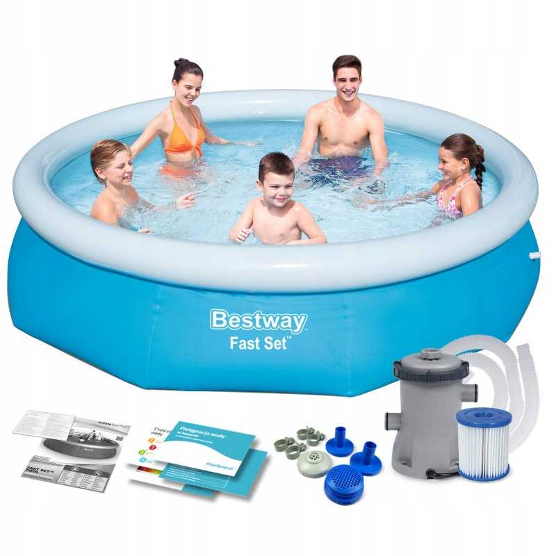 Išplečiamasis sodo baseinas 305x76 bestway 9in1 komplektas