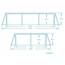 Sodo rėmo baseinas 259x170x61cm bestway