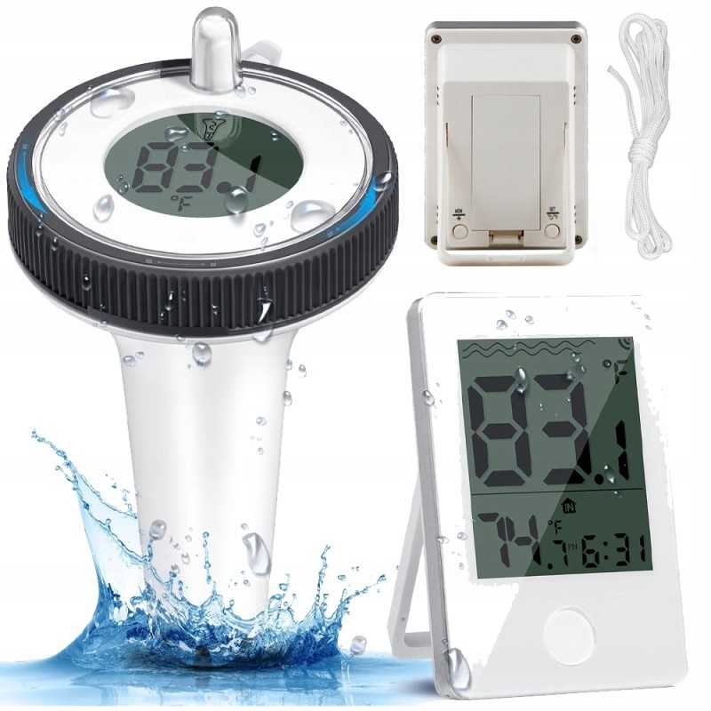 Belaidis skaitmeninis baseino termometras IP67, atsparus vandeniui voniai