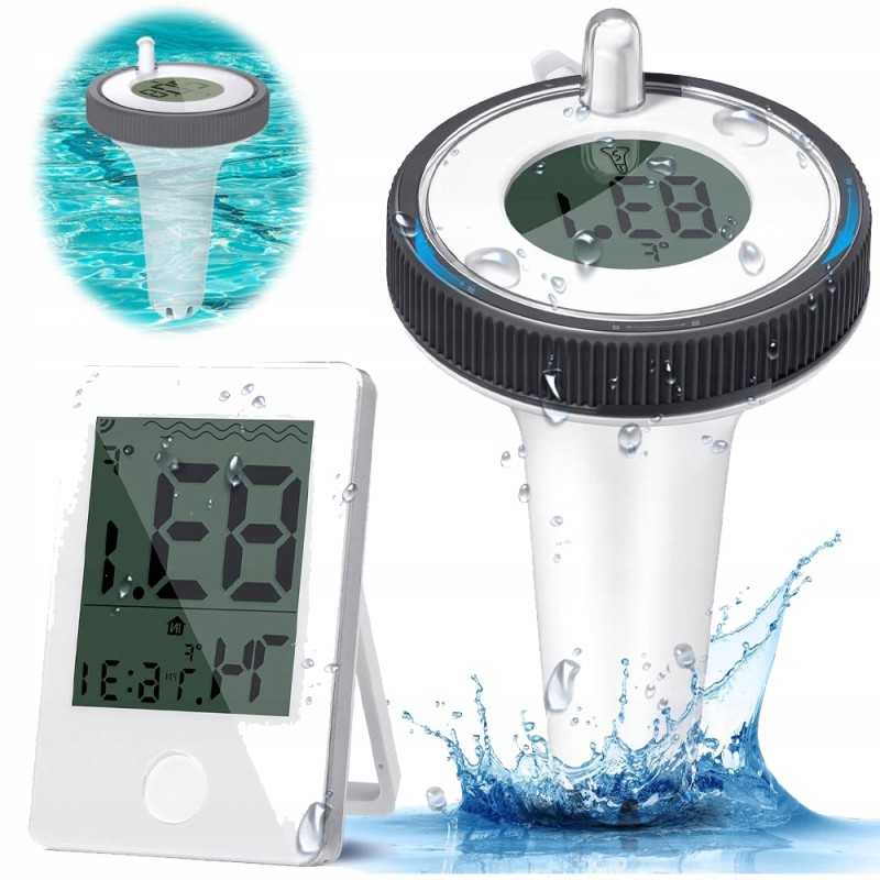 Belaidis skaitmeninis baseino termometras IP67, atsparus vandeniui voniai