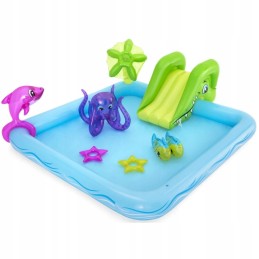 Pripučiamas baseinas, žaidimų aikštelė su čiuožykla, akvariumas b1