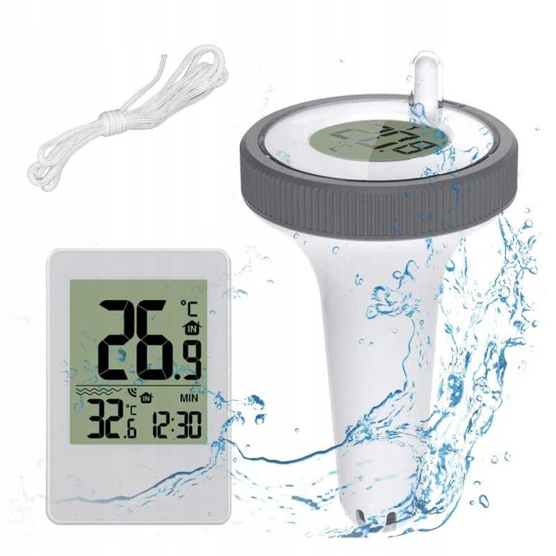 Plaukiojantis baseino termometras IP67 atsparus vandeniui ir lengvai skaitomas